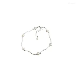 Pendants Natural Freshwater Pearl Short Necklace Women's 925 Sterling Silver Simple Elegant Wave Versatile Set Chain