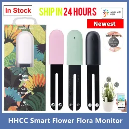 Kontroll HHCC Flower Monitor Flora Garden Care Plant Gräs Jord Vatten Fertilitet Smart Tester Sensor Blomma Gardening Detector för Xiao MI