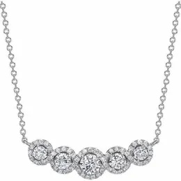 Choucong Brand Circle Pendant eleganta lyxsmycken 925 Sterling Silver Round Cut White 5A Cubic Zircon Cz Diamond Party Women ClaVicle Necklace For Lover Gift