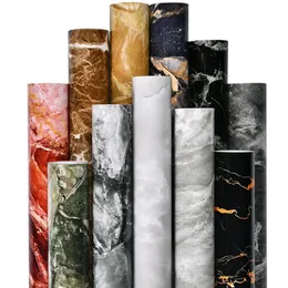 35 Colors Marble Wallpaper Self Adhesive Waterproof Wall Stickers Bathroom Kitchen Cabinet Stove Desktop Wall Paper Home Decor 240227