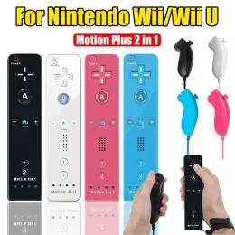 Gamepads 2set Builin Motion Plus Wii/Wii Denetleyicisi için Uzaktan Uzaktan Nunchuck Wii Motion Plus Controller Kablosuz Gamepad Controle