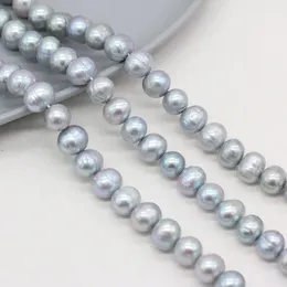 Natural Freshwater Pearl Grey Oval Spacer Loose Beads For Jewelry Making DIY Charms Bracelet Necklace Earring Accessories 36cm 240220