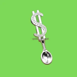 Kaşıklar Dolar Desen Snuff Snatorter Spoon Mini için Sniffer Toz Taşınabilir Kürek Balmumu Kepçesi nargile Shisha Herb Sigara Boru Erişim1483121