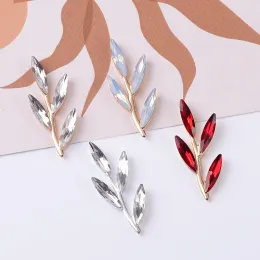 Jewelry 50pcs 16*38mm Gold/sier Color New Fashion Alloy Material Crystal Leaf Branch Charm for Diy Handmade Jewelry Making Wholesale