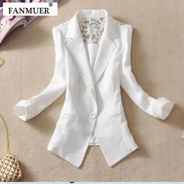 Blazers Fanmuer 2020 Female Suit Blazer Elegant Three Quarter Sleeve Blazers Woman Outerwear Women Clothes Summer Jacket