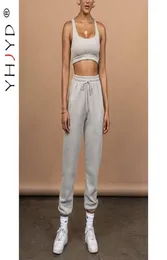 Women039s Two Piece Pants YHJYD Set Sport Bra Crop Top And High Quality Thick Tracksuit Sweat Suits Women Matching Sets3712469