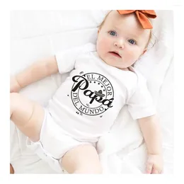 Rompers I Have The Papa In World Born Baby Bodysuits Cotton Short Sleeve Infant Body Boys Girls Jumpsuits
