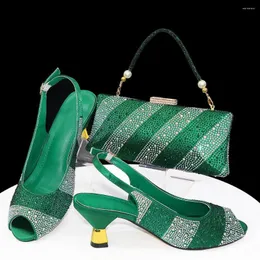 Dress Shoes Top Quality Women High Heels And Bag Set Selling Fashion Rhinestone Purse To Matching For Party