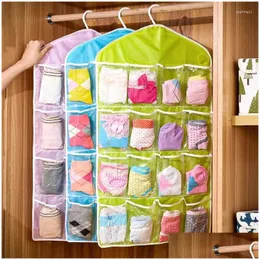 Storage Boxes & Bins Storage Boxes Clear Small Pockets Sundry Goods Classified Hang Bag Wardrobe Cloakroom Accessories Bras Underpants Dhlgd