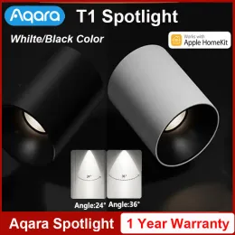 Control Original Aqara Smart Downlight T1 Zigbee 3.0 Surface mounted Dimming Round Light 6W Beam Angle 24°36° for Aqara App Homekit