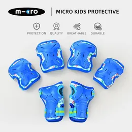 Micro Skate M-CRO Impact Protections 6pcs Kids Luminous Protection Gear for Training Roller Skatingkenee Elbow Palm 240227