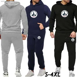Jesienna zima moda Jott Drukowana design męska odzież Swet z kapturem z kapturem + jogging spodni dresowy 211220