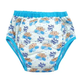 Waterproof Cotton Adult Baby Training Pants Reusable Infant Shorts Underweaer Cloth Diapers Panties Bear printed Nappy For Adult 240229