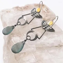 Dangle Earrings 2024 Odd Ins Retro For Women Gemstone Alloy Zircon Butterfly Jewelry In Pendant Personal Creat Brithday Party Gifts