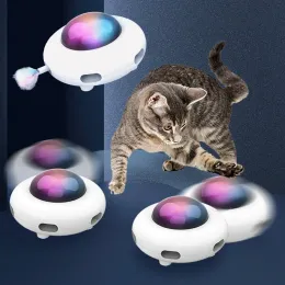 Toys Cat Toy Smart Teaser Pet Pet Turntable Training Toys USB ładowanie zwiastuna kota wymienna interaktywna automatyczna auto