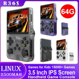 Giocatori R36S Pocciatore portatile Pocciatore Open Source Open Source Linux da 3,5 pollici Schermata Game Player 3D Dualsystem 3D per bambini e adulti