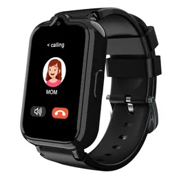 4G -Smart with Video Calling Kids Cell Phone Watch Boys boysed age 5-12 SIM CARD SOSコール音声チャットカメラタッチスクリーンGPS TRACKER（BLACK）