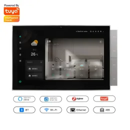 Steuern Sie das Tuya Smart Home-Bedienfeld mit einem maximalen 10,1-Zoll-Touchscreen und Bluetooth-Zigbee-Gateway. Kompatibel mit der integrierten Gebäudesprechanlage