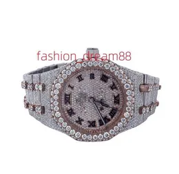 Leading Supplier of Superior Quality Antique Stainless Steel Watch Fully Iced Out Watch Moissanite Studded Diamond Watch