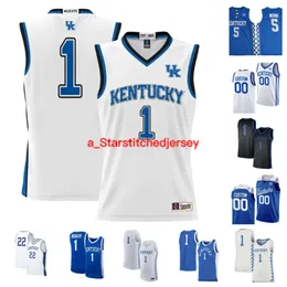 Kentucky Wildcats 0 Rob Dillingham 1 Justin Edwards 20 Joey Hart 22 Walker Horn 12 Antonio Reeves 15 Reed Sheppard Basketball Jersey 3 Adou Thiero 21 D.J. Wagner Custom