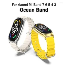 Titta på Bands Ocean Band för Mi 7 6 Strap Smartwatch Sport Silicone Armband Miband5 Correa Replacement Xiaomi 3 4 5