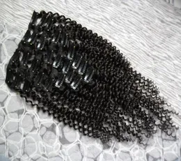 14quot 16quot 18quot 20quot 22quot 24quot kinky curly clip in Human Hair Extensions 4b 4c Brazilian Human Natural Hair1110759