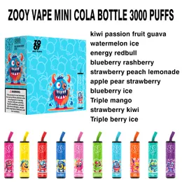 Original ZOOY puff 3000 disposable vape e cig vapers Mesh Coil 8ml profilled cart 850mah Battery elctronic cigarette vapes desechables factory puffs