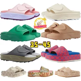 Pantofole firmate Estate Sandali classici con plateau Tacchi spessi Scivoli di lusso da donna Suola in gomma Macaron all'aperto Scivoli con suola piatta da spiaggia antiscivolo taglia 36-78