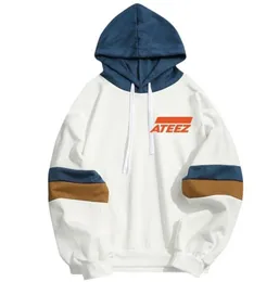 Kpop ATEEZ Idol Fan Support Felpe con cappuccio Uomo Donna Kpop Popolare Hip Hop Streetwear Felpa manica lunga Patchwork Sudaderas T2004074611633