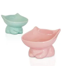 Cat Bowls Feeders Cervical Spine Protection Ceramic Pet Cats Food Water Feater Small Dogs Bowl Non Slip Hållbar7743217