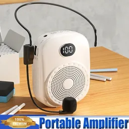 Altoparlanti Amplificatore vocale portatile con microfono auricolare, microfono altoparlante Bluetooth personale ricaricabile per insegnanti, allenatori, presentazioni