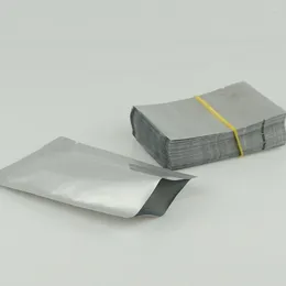 Sacos de armazenamento 200pcs 5x7cm Saco plano de folha de alumínio puro - Selagem térmica Prateada Branco Puramente Bolsa de Grau Alimentar Pacote de Feijão de Café em Pó