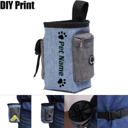 Utrustning DIY Print Letter Pet Dog Training Bag Portable Treat Snack Bait Obedience Agility Outdoor Feed Storage Pouch Reward Midjepåsar