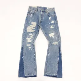 Pants ZXDFTR GD Spring Men's New Trendy Fashion High Street Hip Hop Vintage Pants Washed Patched Jeans