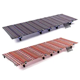 Mat Portable Camping Cot Folding Bed Crib Outdoor Aluminum Alloy Single Accompanying Lunch Break Beach Camp Bed with Storage Bag