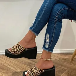 s Sandals High Heels Ladies Slippers Summer Fashion Leopard Print Open Toe Shoes Wedge Platform Outdoor Casual Sandal Heel Ladie Slipper Fahion Shoe Caual