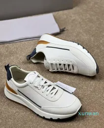 Lüks Erkekler Sıradan Ayakkabı Sneaker BC Brunello Kentsel Deri Düşük Top Sneakers Orijinal Deriler Kauçuk Sole Light Sports Moda Eğitmenleri Kutu
