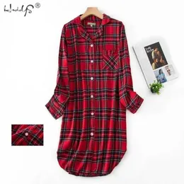 L, XL, 2XLPlus Größe 100 % Baumwolle Damen Flanell Boyfriend Nachthemd Nachthemd Nachthemd