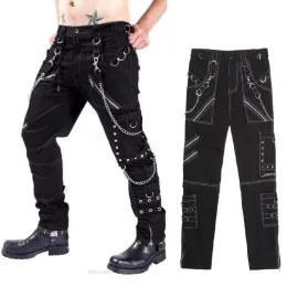 Pants Men Personality Pants Gothic Pants MultiChain Harem Pants Multiple Pockets Bondage Pants New Arrived