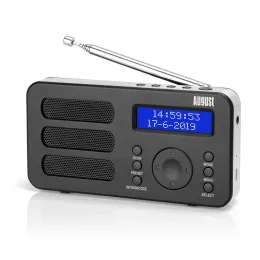 Rádio Rádio Digital Portátil Agosto MB225 DAB/DAB +/FM RDS Função Alarme Duplo Estéreo/Mono Alto-falante Bateria Recarregável com LCD