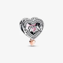 2024 Shining Love Heart Pendant Mom Halsband örhängen Kvinnor Charms pärlor Diy Fit Pandoras Armband Halsband Designer smycken gåva