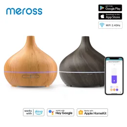 Controllo Meross Smart WiFi Diffusore di oli essenziali Umidificatore Spina EU/US/UK/AU Supporto per il controllo vocale HomeKit Alexa Google Home