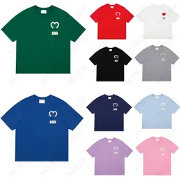 Дизайнерская футболка с короткими рукавами Amis Paris Fashion House Мужчины Женщины Роскошная футболка Amies Повседневная мужская и женская футболка с круглым вырезом Core