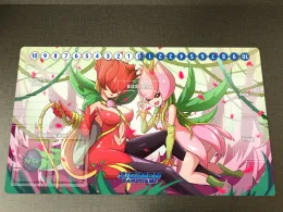 Pastiglie Anime Digimon Playmat Lillymon Rosemon DTCG CCG Zerbino Gioco di Carte Collezionabili Tappetino da Gioco Zone Borsa Antiscivolo Desk Pad Mousepad 60x35 cm