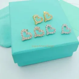 designer jewelry heart earring Mosang Diamond Earrings Love Full of Diamonds with Letters Fashion Elegant Temperament Heart shaped Gift