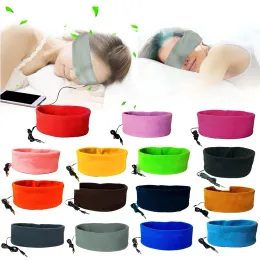 Hörlurar/headset mjukt sovhjälpmedel Fone hörlurar 3,5 mm Wired Stereo Music Earphone Washable Sleep Eye Mask Pannband Running Sleep Music Headset