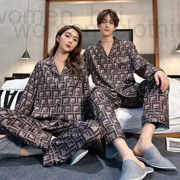 Women's Two Piece Pants designer Sleep & Lounge Designer 2023 New Couple Ice Silk Pajamas Summer Alphabet Premium Home Fur Mens and Womens Outwear Set 2BG6 J5MN