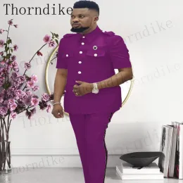 Ternos thorndike nova chegada bonito ternos masculinos noivo casamento smoking lapela baile de formatura traje homme blazer conjuntos (jaqueta + calças)