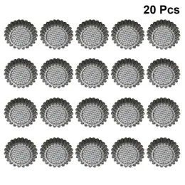 Moulds New Design 20Pcs Egg Tart Molds Fluted Stainless Steel Round Shape Baking Mold Muffin Cups Tart Pans for Party Bakery DIY