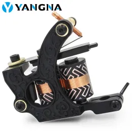 Guns Yangna Coil Tattoo Machine 10 Wrap Coils Shader Liner Tattoo Gun Cast Iron Handmade Beginner Gun for Tattoo Needle Supplies